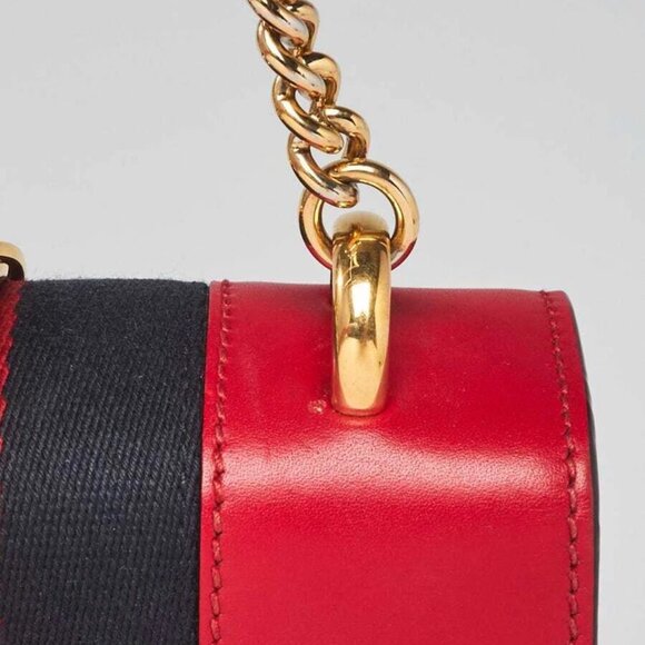 Gucci Red Leather Mini Sylvie Shoulder Bag - Picture 3 of 11